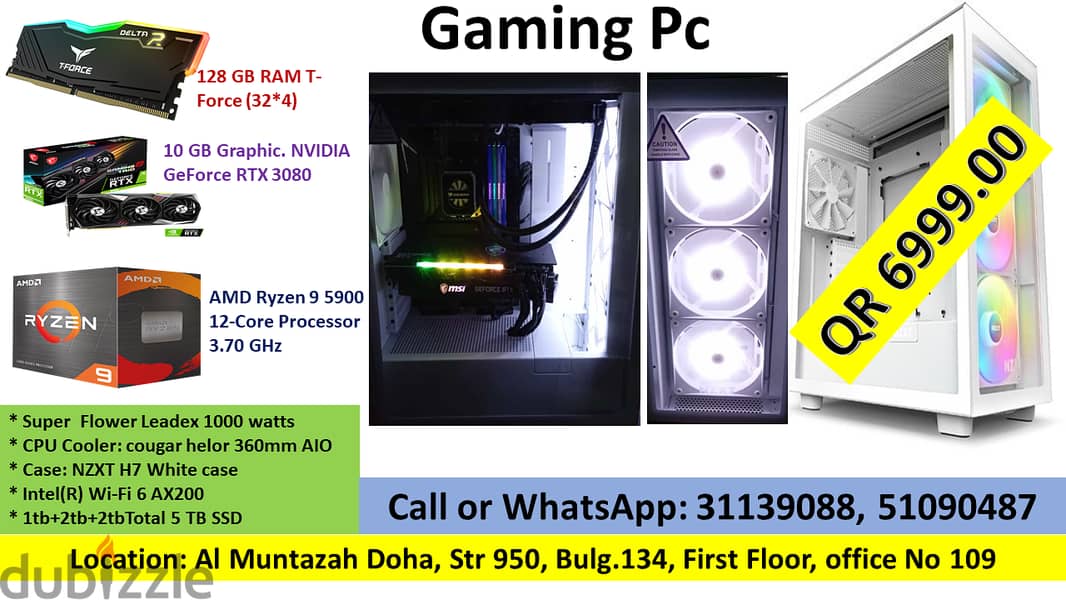 Gaming PC AMD Ryzen 9 5900 12 Core Processor 3.70 GHz 128 GB RAM