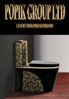 Rimless Flush-Bathroom luxury black modern toilet design model