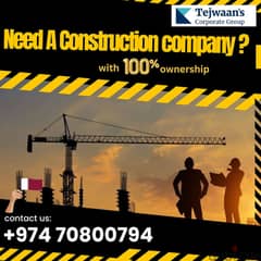 Build Qatar's Future: Launch Your Construction Company with Tejwaan!