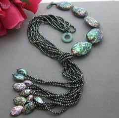 Paua Abalone Shell&Crystal Necklace whatsapp number +972 527994407