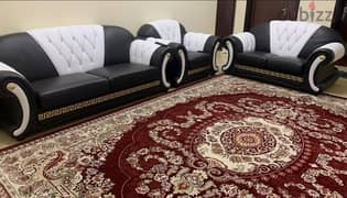 Black and White Sofa Set with Central Table 0