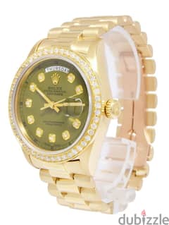 Rolex DayDate President 18k Yellow Gold Diamond Dial Bezel 36mm Watch 0