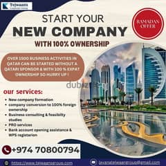 Embark on your entrepreneurial journey in Qatar with full ownership 0