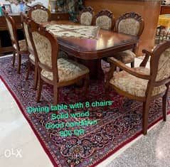 dining table with chairs and wooden desk 0