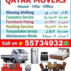 House villa office moving shifting pickup service Qatar call 0