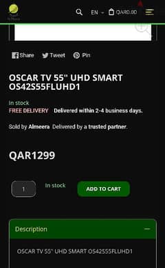 Oscar Tv 55 Inch Smart Android LED Wifi