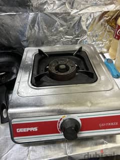 Single gas stove with regulator and pipe 0
