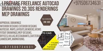 Autocad drawings,3D Designs i prepare MEp drawings AC,HVAC,Plumbing