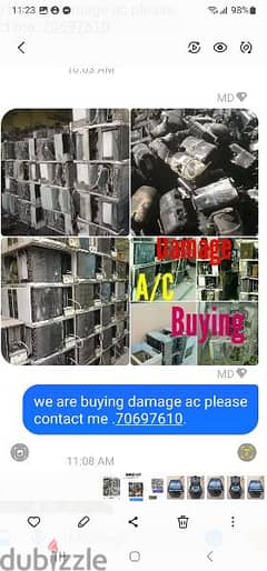 we are buying damage ac please contact me . 70697610