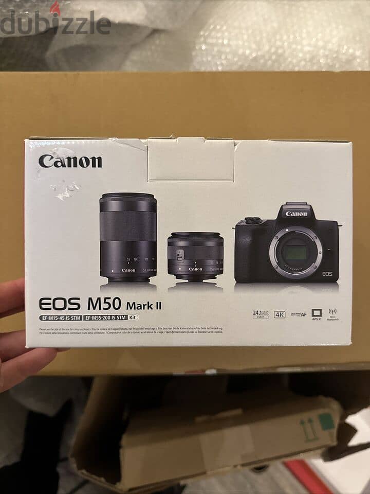 Canon E O S M50 Mark II Mirrorless 15-45mm and 55-200mm Lenses 0