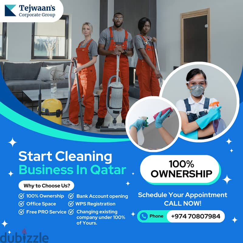 Establish your Cleaning company with 100% ownership in Qatar 0