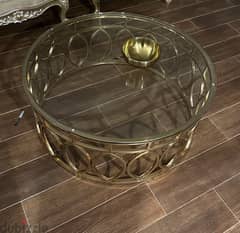 Gold Living Room Glass Table 0