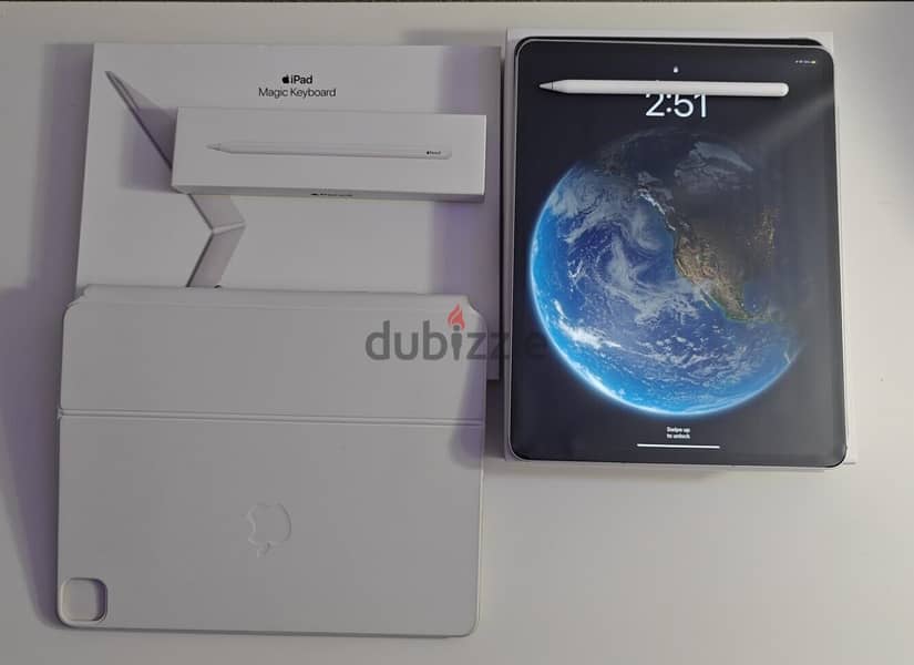 Apple - 12.9" iPad Pro 5th Gen Cellular Wi-Fi - 512GB Magic Keyboard 0