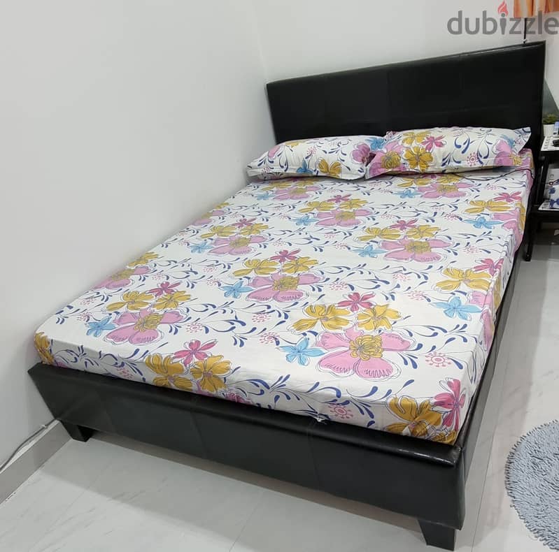 PAN EMIRATES  QUEEN SIZE (2.00X1.45x 0.45) BED with AL RAHA MATTRESS(S 1