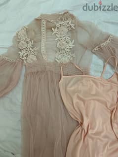two piece light pink dress 0