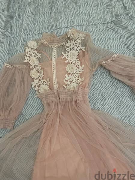 two piece light pink dress 3