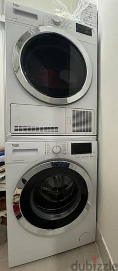 Stacked Beko Washer and Dryer- available 29 May