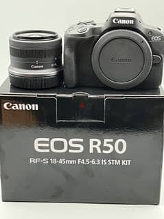 Canon - E O S R50 4K Mirrorless Kit RF-S 18-45mm and RF-S 55-210mm Len