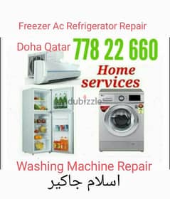 Freezer ac fridge. washing machine repair 77822660
