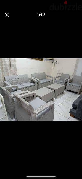 new condition 8 seater outdoor sofa with table available for sell 1