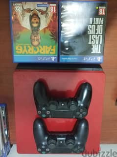 Ps4 Slim with 2 controllers and 2 New games