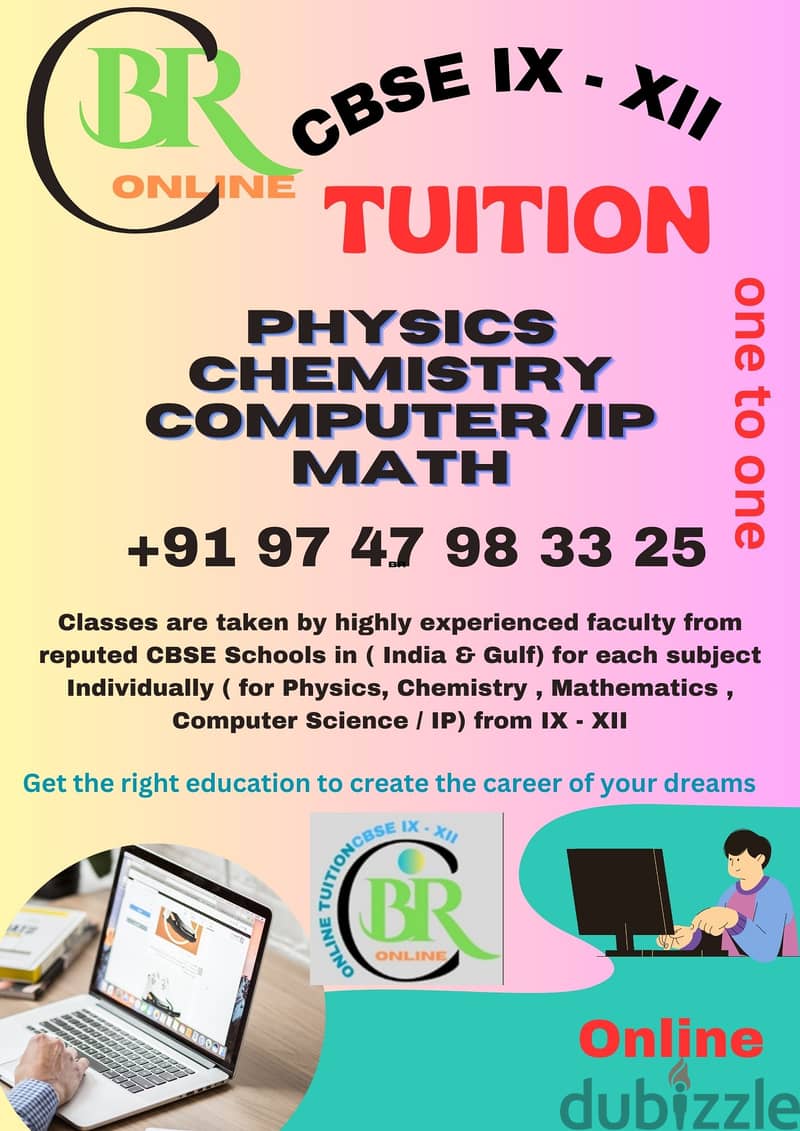 TUITION  Grades:  9 t0 12  (1-2-1) CBSE WhatsApp : +91 9747983325 0